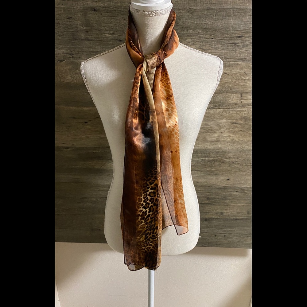 Animal Print Silk Scarf